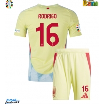 Spania Rodri Hernandez #16 Bortedraktsett Barn EM 2024 Kortermet (+ Korte bukser)